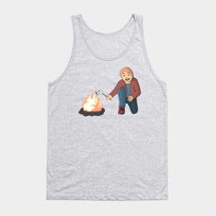 Boy Roasting Marshmallow Roasting Boy Tank Top